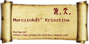 Marczinkó Krisztina névjegykártya